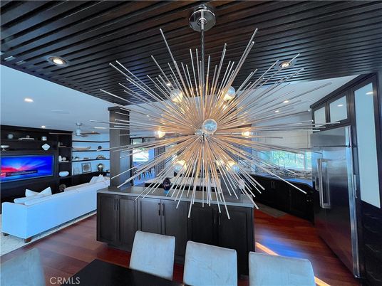 Interior, Kitchen, Living room, Pendant Lights, Recessed Lighting, Stainless Steel Appliances, Wood Texture Flooring