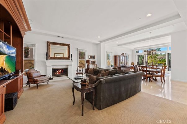 Chandelier, Dining room, Fireplace, Interior, Living room, Pendant Lights, Recessed Lighting