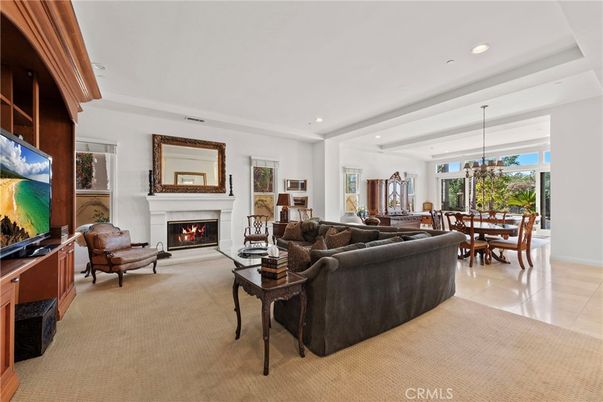 Chandelier, Dining room, Fireplace, Interior, Living room, Pendant Lights, Recessed Lighting