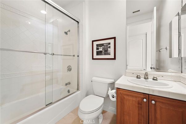Bathroom, Glass Shower, Interior, Recessed Lighting, Tile Countertops