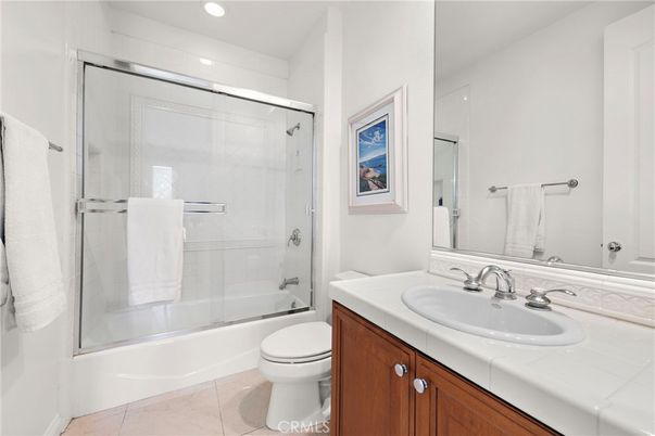 Bathroom, Glass Shower, Interior, Recessed Lighting, Tile Countertops