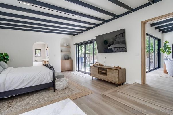 Bedroom, Interior, Wooden Beams, Wood Texture Flooring