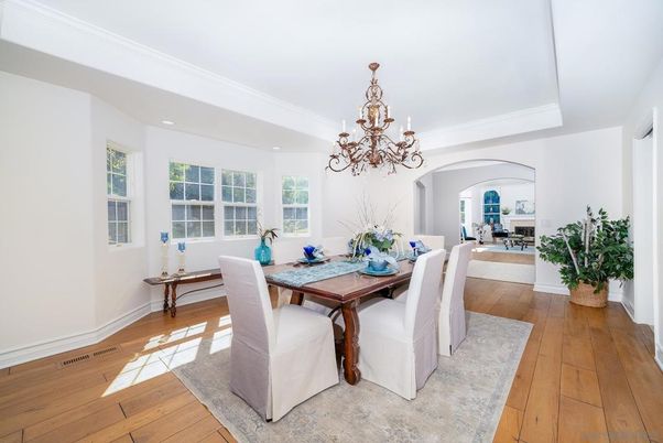 Chandelier, Dining room, Interior, Wood Texture Flooring