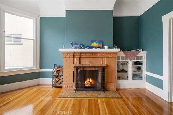 Fireplace, Interior, Wood Texture Flooring