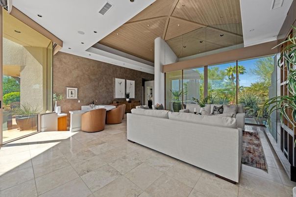Interior, Living room, Recessed Lighting, Wooden Ceilings