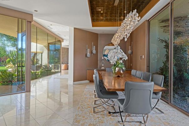 Chandelier, Dining room, Interior, Recessed Lighting