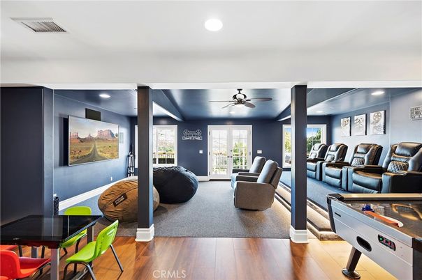 Game Room, Interior, Recessed Lighting, Wood Texture Flooring
