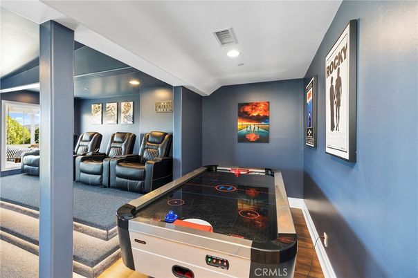 Game Room, Interior, Recessed Lighting, Wood Texture Flooring