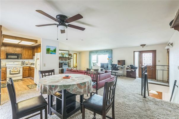 Dining room, Fireplace, Interior, Kitchen, Living room, Wood Texture Flooring