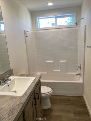 Bathroom, Interior, Recessed Lighting, Wood Texture Flooring