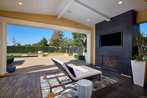Exterior, Fireplace, Recessed Lighting, Wood Texture Flooring