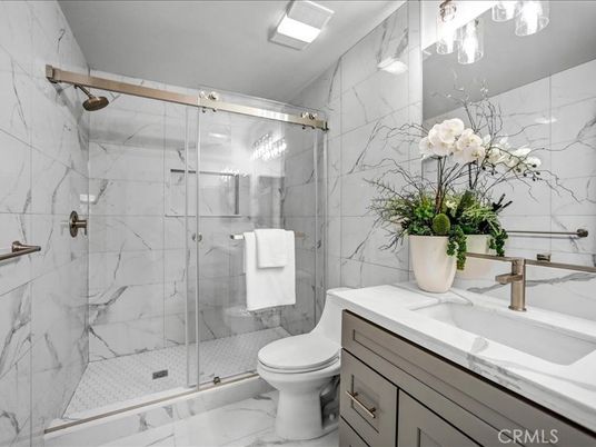 Bathroom, Glass Shower, Interior, Marble, Marble Walls