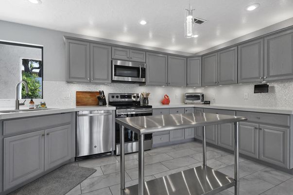 Interior, Kitchen, Recessed Lighting, Stainless Steel Appliances