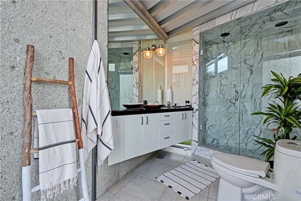 Bathroom, Glass Shower, Interior, Marble Walls