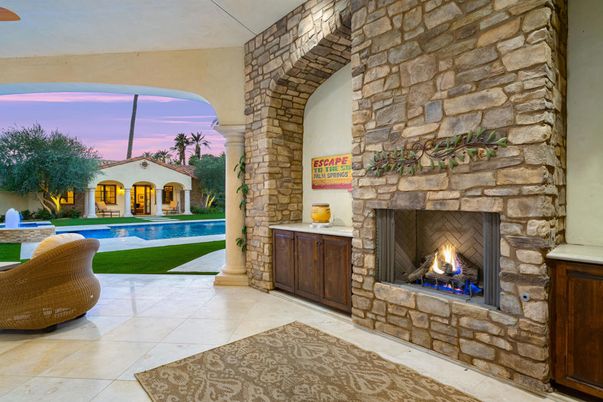 Exterior, Fireplace, Pool