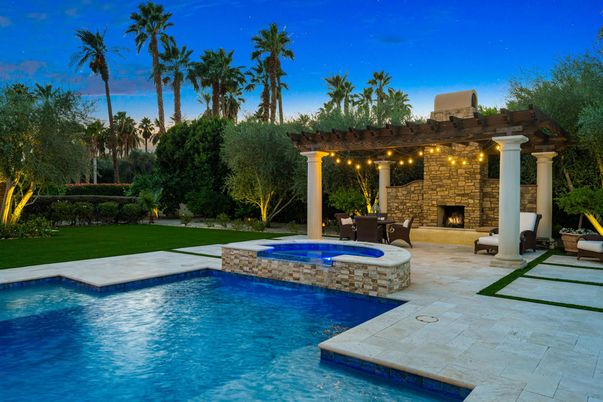 Exterior, Fireplace, Pool
