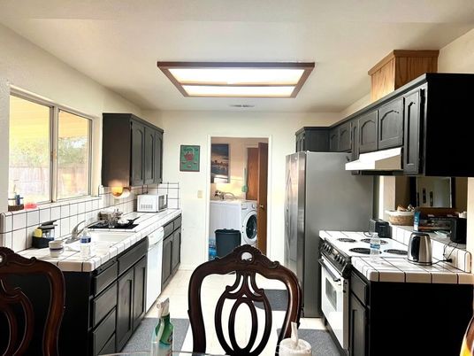 Interior, Kitchen, Tile Countertops, Washer