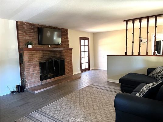 Fireplace, Interior, Living room, Stone Walls, Wood Texture Flooring