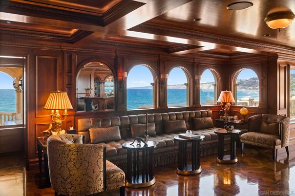 Interior, Living room, Recessed Lighting, Water, Wooden Beams, Wooden Ceilings, Wood Texture Flooring, Wooden Walls