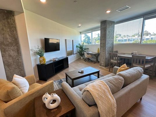 Dining room, Interior, Living room, Recessed Lighting, Wood Texture Flooring