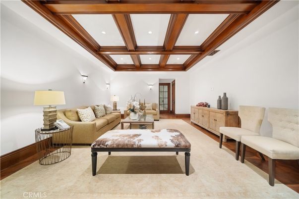 Interior, Living room, Recessed Lighting, Wooden Beams, Wood Texture Flooring