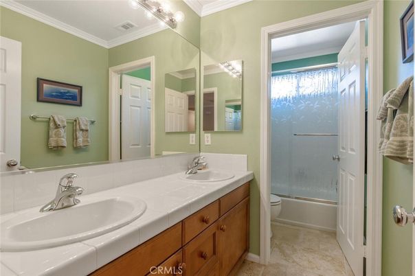 Bathroom, Dual Sink Vanities, Glass Shower, Interior, Tile Countertops