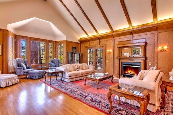 Fireplace, Interior, Living room, Wood Texture Flooring, Wooden Walls