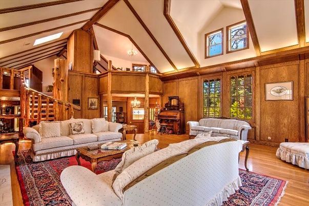 Interior, Living room, Piano, Wooden Beams, Wood Texture Flooring, Wooden Walls