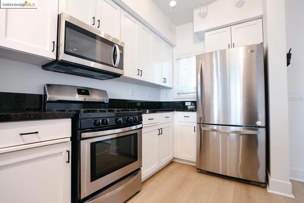 Interior, Kitchen, Stainless Steel Appliances, Wood Texture Flooring