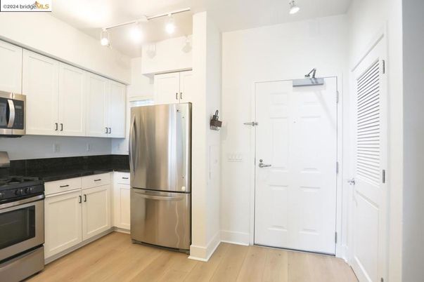 Interior, Kitchen, Stainless Steel Appliances, Wood Texture Flooring