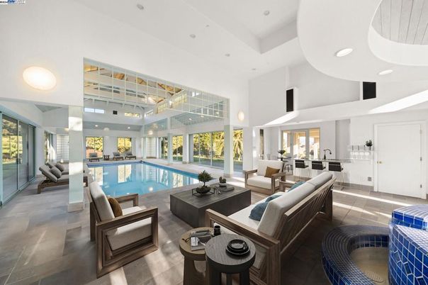 Interior, Living room, Pool, Recessed Lighting