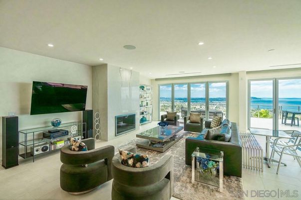 Fireplace, Interior, Living room, Recessed Lighting, Water