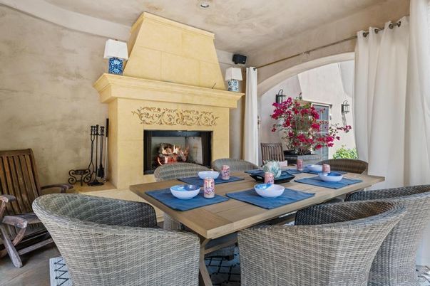 Dining room, Fireplace, Interior, Living room