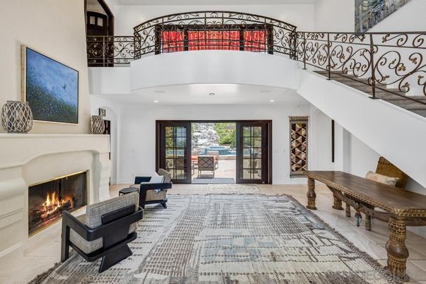 Fireplace, Interior, Piano, Recessed Lighting