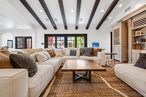 Interior, Living room, Recessed Lighting, Wooden Beams, Wood Texture Flooring