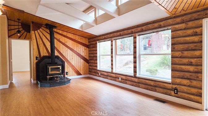 Empty room, Fireplace, Interior, Wood Texture Flooring, Wooden Walls