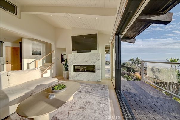 Fireplace, Interior, Recessed Lighting, Water, Wood Texture Flooring