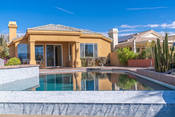 Exterior, Pool, Solar Panels