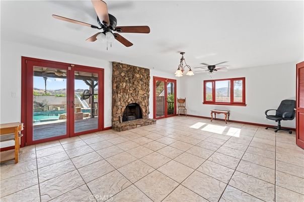 Empty room, Fireplace, Interior, Pendant Lights
