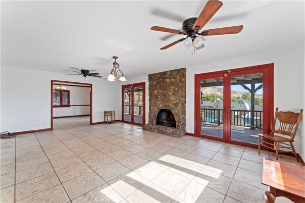 Empty room, Fireplace, Interior, Pendant Lights