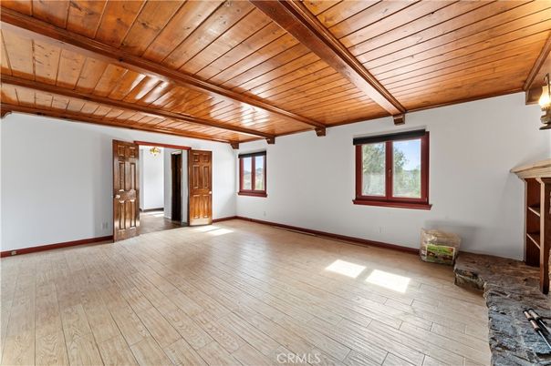 Empty room, Interior, Wooden Beams, Wooden Ceilings, Wood Texture Flooring