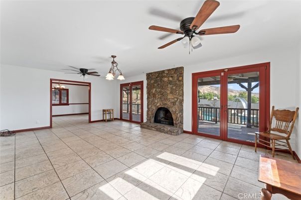Empty room, Fireplace, Interior, Pendant Lights