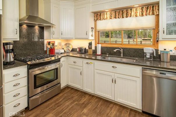 Interior, Kitchen, Stainless Steel Appliances, Wood Texture Flooring