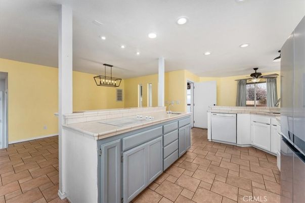 Interior, Kitchen, Pendant Lights, Recessed Lighting, Tile Countertops