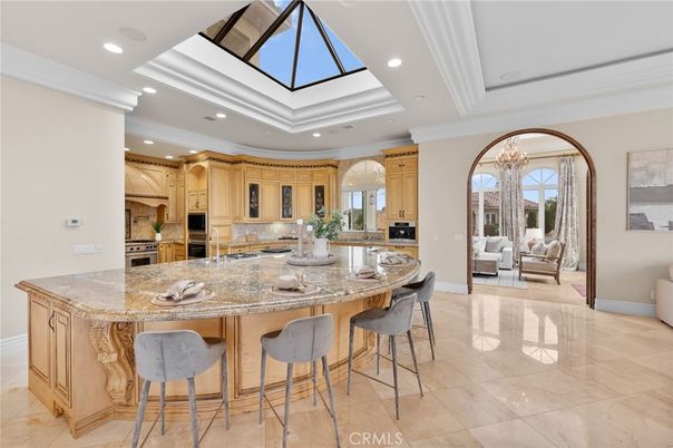 Chandelier, Interior, Kitchen, Recessed Lighting, Stainless Steel Appliances