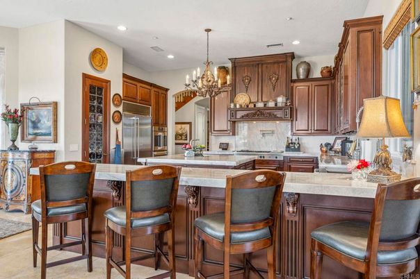 Chandelier, Interior, Kitchen, Recessed Lighting, Stainless Steel Appliances