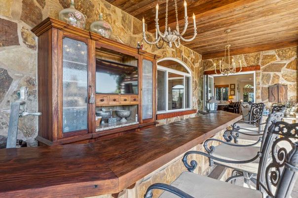 Chandelier, Dining room, Interior, Stone Walls, Wooden Beams, Wooden Ceilings
