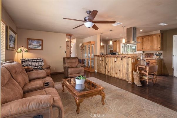 Interior, Kitchen, Living room, Pendant Lights, Recessed Lighting, Wood Texture Flooring