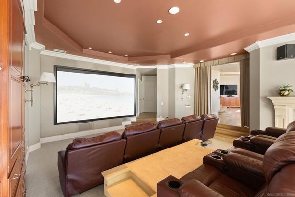 Home Theatre Room, Interior, Projection Screen, Recessed Lighting, Theatre Room
