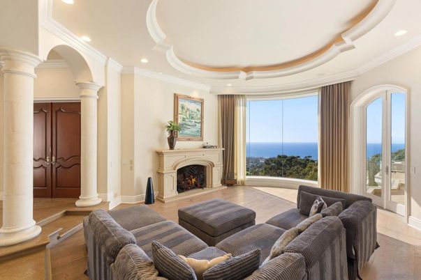 Fireplace, Interior, Living room, Recessed Lighting, Water